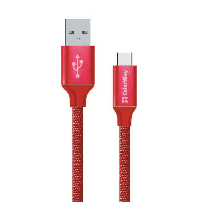 Кабель ColorWay USB-USB Type-C (2.4А), 2м Red (CW-CBUC008-RD)