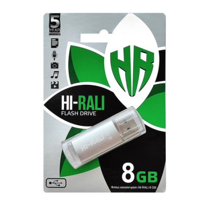 Флеш пам'ять Hi-Rali Rocket USB 2.0 8GB Steel