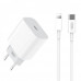 Зарядний пристрій XO L77 20W Type C Power Adapter для телефонів Apple + кабель Lightning