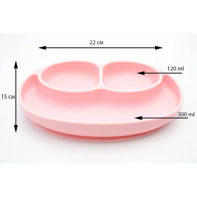 Набір силіконовий половник 21х 6.5 см і Силіконова тарілка килимок 22 х 15 см Рожевий (n-973)