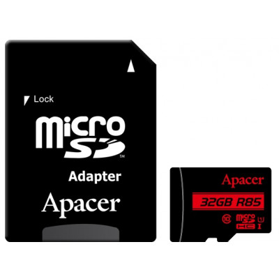 Apacer microSDHC 32GB UHS-I U1 Class 10 (AP32GMCSH10U5-R) + SD адаптер (6351848)