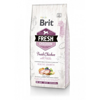 Сухий корм для цуценят та юніорів Brit Fresh Chicken Potato Healthy Growth 12 кг