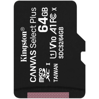 Карта пам'яті Kingston microSDXC 64Gb Canvas Select + A1 (R100/W10) (6531046)