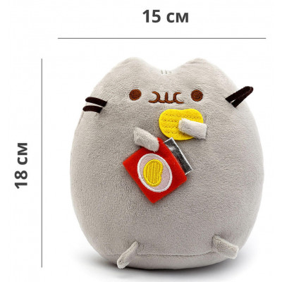 М'яка іграшка Pusheen cat із чіпсами Сірий + Подарунок (n-1046)