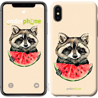 Пластиковий чохол Endorphone на iPhone X Енотик з кавуном (4605t-1050-26985)