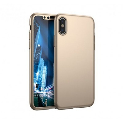 Чохол MakeF + скло на iPhone X Gold (HbP050427)