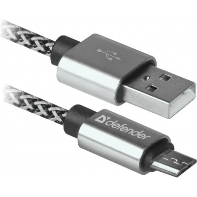 Кабель Defender USB08-03T PRO USB2.0, AM-MicroBM White, 1m (87803) (6499805)