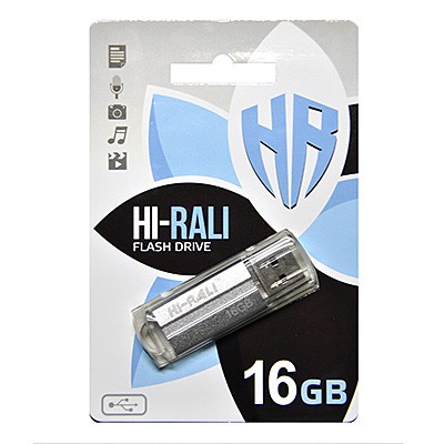 Флеш-накопичувач USB 16GB Hi-Rali Corsair Series Silver (HI-16GBCORSL)