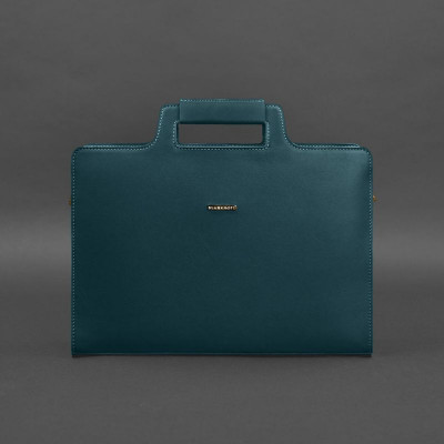 Жіноча шкіряна сумка для ноутбука та документів BlankNote 15 Dark Green (BN-BAG-36-malachite)