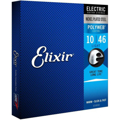 Струни для електрогітари 6 шт Elixir 12050 Polyweb Nickel Plated Steel Light 10/46