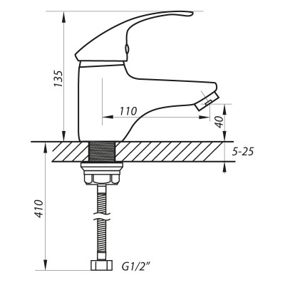 Змішувач для умивальника ZERIX BIT-A 270 (ZX2755)