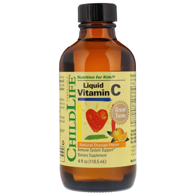 Рідкий вітамін С для дітей ChildLife смак апельсину Liquid Vitamin C 118,5 мл (CDL10200)