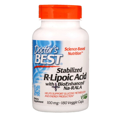 R-Ліпоєва кислота Doctor's Best R-Lipoic Acid 100 мг 180 капсул (DRB00229)