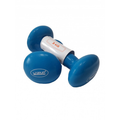 Гантелі пари LiveUp VINYL DUMBBELL EGG HEAD-2 шт х 3 кг (LS2001-3)