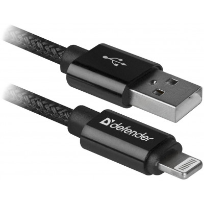 Кабель Defender ACH01-03T PRO USB2.0 AM-Lightning Black 1m (87808) (6499804)