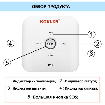 GSM WiFi сигналізація Konlen TUYA MAXI + WiFi 1080p (100617)