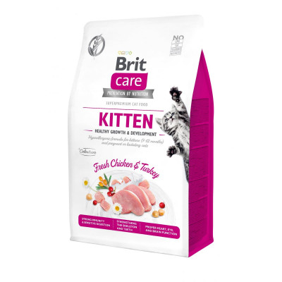 Корм для кошенят Brit Care Kitten Healthy Growth Development 400г з куркою та індичкою