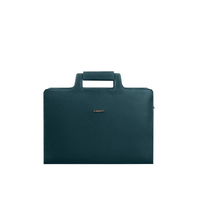 Жіноча шкіряна сумка для ноутбука та документів BlankNote 15 Dark Green (BN-BAG-36-malachite)