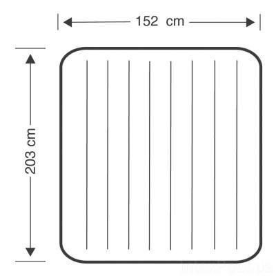 Надувний матрац Двомісний Intex 64765 152 х 203 х 25 см із двома подушками, насосом Синій (hub_zbq5bb)