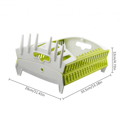 Органайзер для посуду Compact Dish Rack складана сушарка для посуду Білий / Зелений (1344322)