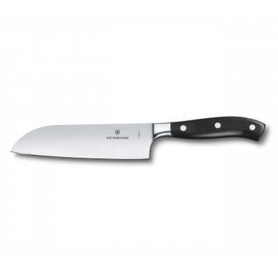 Кухонний кований ніж Victorinox Santoku Grand Maitre 170 мм у подарунковій коробці Чорний (7.7303.17G)