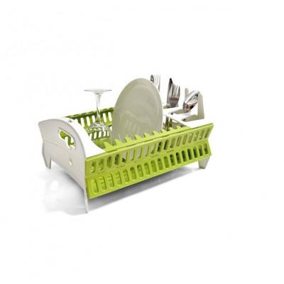 Органайзер для посуду Compact Dish Rack складана сушарка для посуду Білий / Зелений (1344322)