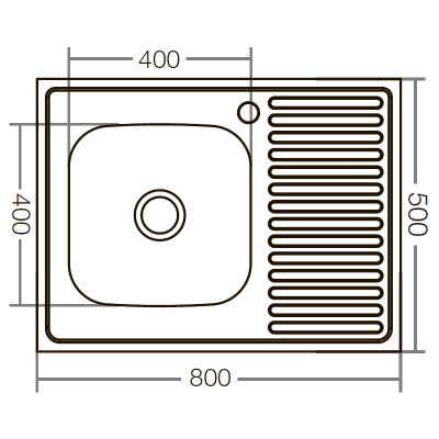 Кухонна мийка накладна Zerix Z8050L-06-160E satin (ZX1612)