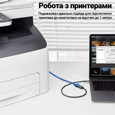 Кабель подовжувач для USB порта Addap UM2F-01 USB 3.0 Male to USB 3.0 Female 5 Гбіт/с 1 м