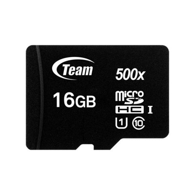 Карта пам'яті MicroSDHC 16GB UHS-I Class 10 Team Black + SD-adapter (TUSDH16GCL10U03)