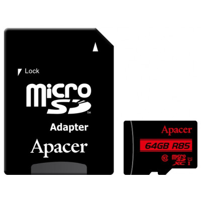 Apacer microSDXC 64GB UHS-I U1 Class 10 (AP64GMCSX10U5-R) + SD адаптер (6351987)