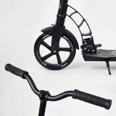 Самокат двоколісний Best Scooter з PU колесами, 1 амортизатором Black (99664)