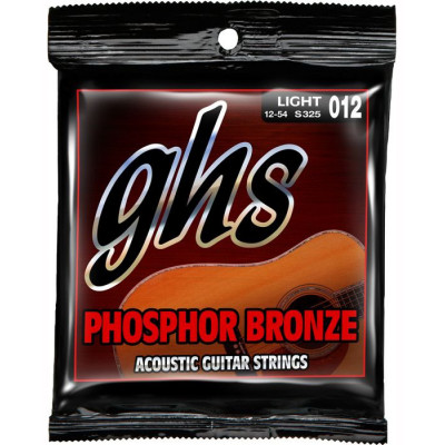 Струни для акустичної гітари GHS S325 Phosphor Bronze Light Acoustic Guitar Strings 12/54