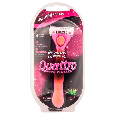 Жіночий верстат для гоління Wilkinson Sword Schick Quattro for Women Beauty Edition Рожевий (1050)