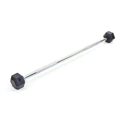 Штанга фіксована пряма гумова planeta-sport Rubber Hexagon Barbell 40кг Record TA-6230-40 l-95см