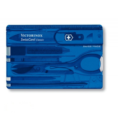 Набір Victorinox Swisscard 82x54x4 мм 10 функцій Синій (0.7122.T2)