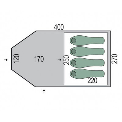 Палатка 4-місна Pinguin Campus 4 Green (PNG 125.4-Green)