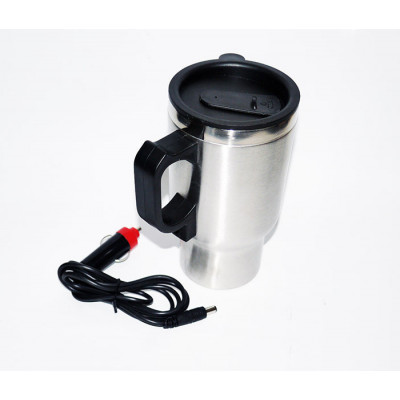 Термокухоль з підігрівом Electric Mug 12 V Сріблястий з чорним (73698839)