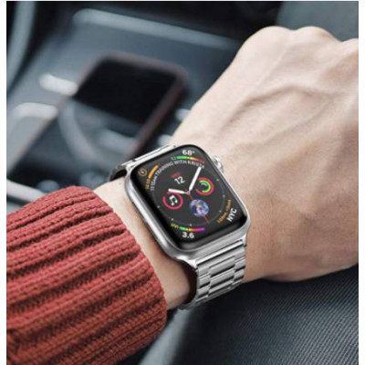 Браслет BeWatch для Apple Watch series 3 4 | 5 | 6 із шириною корпусу 42|44mm класичний сталевий Сріблястий (1020405)