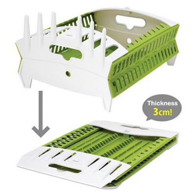 Органайзер для посуду Compact Dish Rack складана сушарка для посуду Білий / Зелений (1344322)