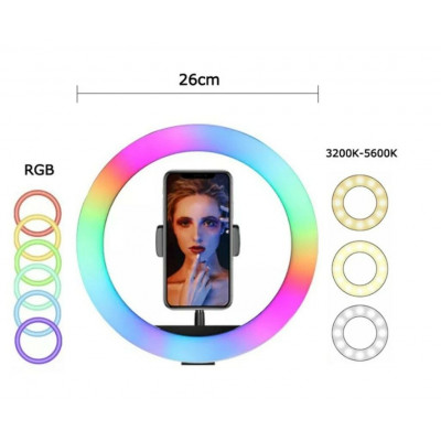 Селфі-лампа Led кільце MJ26 BSM 26 см RGB (DL 465498)