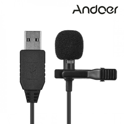 Петличний мікрофон Andoer EY-510 USB Чорний