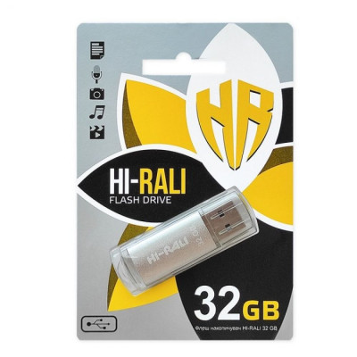 Флеш пам'ять Hi-Rali Rocket USB 2.0 32GB Steel