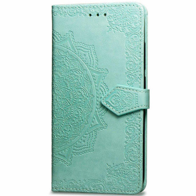 Шкіряний чохол-книжка Epik Art Case з візитницею для Xiaomi Redmi 8a Бірюзовий (784304)