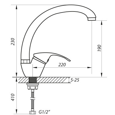 Змішувач для кухні ZERIX YUB 181 (ZX0103)