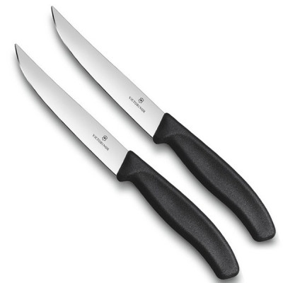 Набір кухонних ножів Victorinox Swiss Classic Steak 12 см 2 шт Чорні (6.7903.12B)