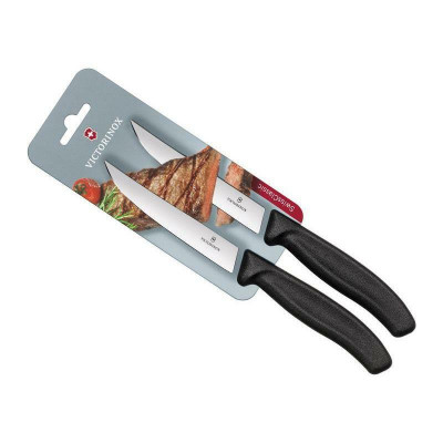 Набір кухонних ножів Victorinox Swiss Classic Steak 12 см 2 шт Чорні (6.7903.12B)