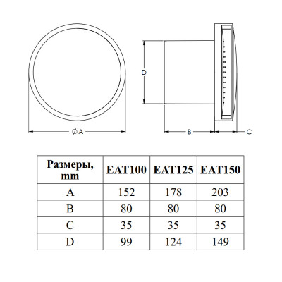 Витяжний вентилятор Europlast E-extra EAT150TS (74943)