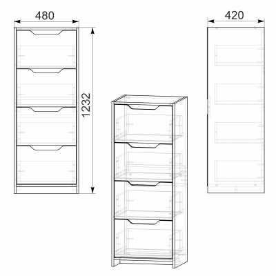 Комод С Компаніт Бук (48х42х123,2 см)