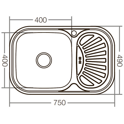 Мийка кухонна ZERIX Z7549-08-180D decor (ZX1607)