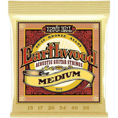 Струни для акустичної гітари 6 шт Ernie Ball 2002 Earthwood Medium Acoustic 80/20 Bronze 13/56